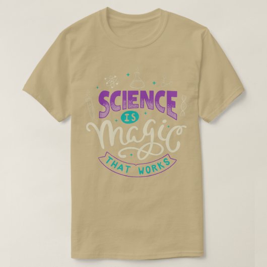 科学は働く魔法 Tシャツ (デザイン正面)