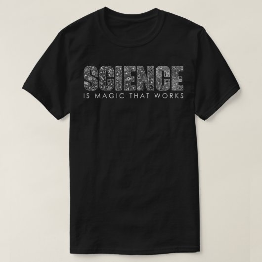 科学は働く魔法 Tシャツ (デザイン正面)