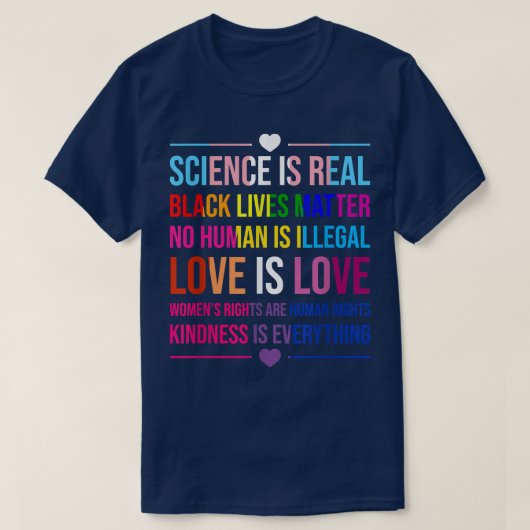 科学は優実在しさ愛は全て愛のLov Tシャツ (デザイン正面)