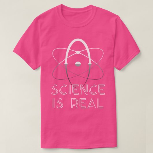 科学は原子実在物理科学者物理学者 Tシャツ (デザイン正面)
