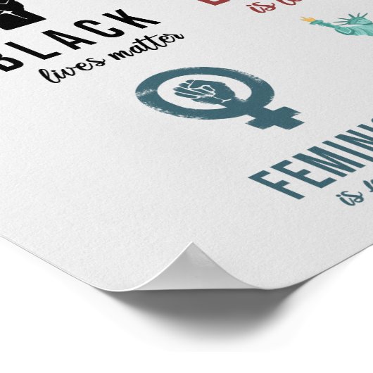 科学は実在黒い生活は問題の愛は愛 ポスター (角)