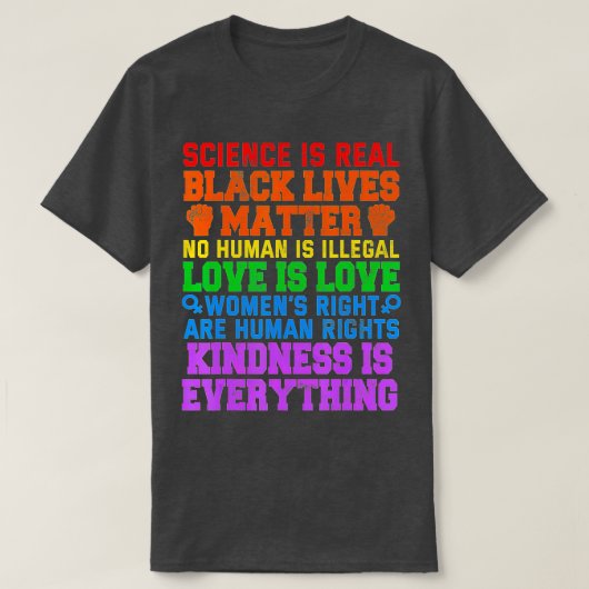 科学は実在黒生命の問題プライド月(1) Tシャツ (デザイン正面)