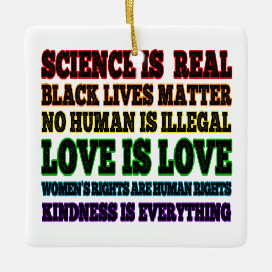 科学は実在黒衆問題 セラミックオーナメント (正面)