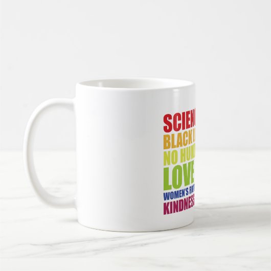 科学は実在黒衆問題LGBTプライド コーヒーマグカップ (左)