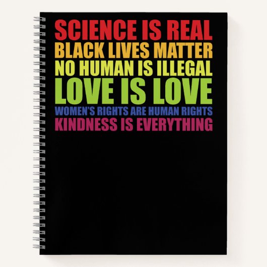 科学は実在黒衆問題LGBTプライド ノートブック (正面)