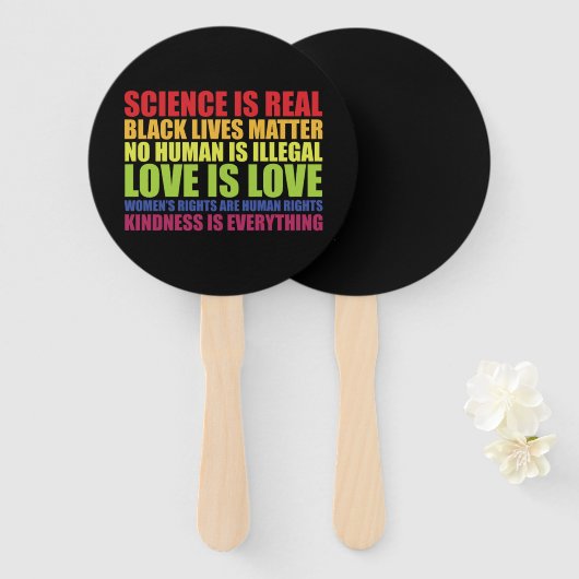 科学は実在黒衆問題LGBTプライド ハンドファン (正面&裏面)