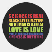 科学は実在黒衆問題LGBTプライド ラウンドシール (正面)