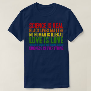 科学は実質の黒い生命問題のTシャツです Tシャツ