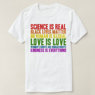 科学は実質の黒の生きている問題愛親切さです Tシャツ