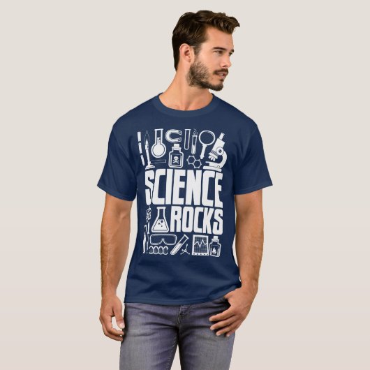 科学は実験室化学生物学装置のティーを揺すります Tシャツ (正面フル)