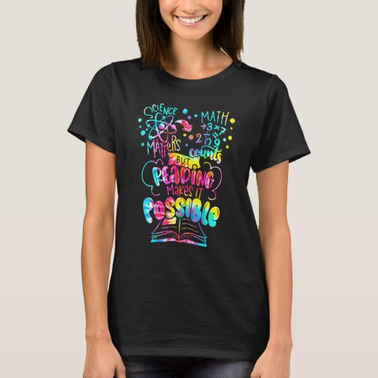 科学は数学の数に読関わるがPになる Tシャツ (正面)