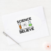 科学は気にお前の物信じ質 楕円形シール (封筒)