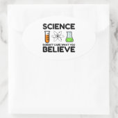 科学は気にお前の物信じ質 楕円形シール (バッグ)