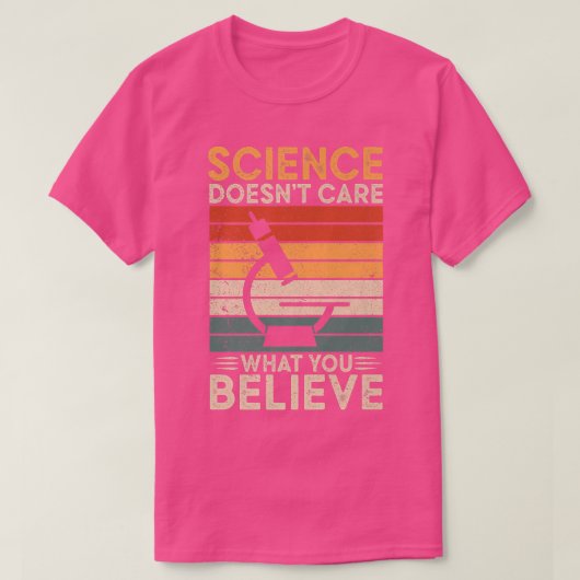 科学は気に何の信じ先生 Tシャツ (デザイン正面)