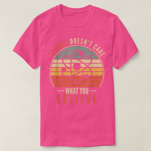 科学は気に何の信じ先生 Tシャツ (デザイン正面)