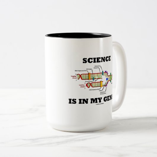 科学は私の遺伝子生物学のDNA複製にある ツートーンマグカップ (正面右)