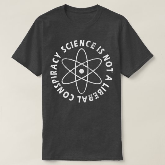 科学は陰謀ではない自由主義の Tシャツ (デザイン正面)