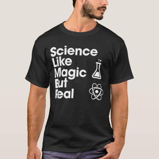 科学は魔法が好実在きだがTシャおもしろいツ科学 Tシャツ (正面)