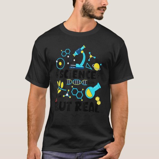 科学は魔法だが実在引用文おもしろい Tシャツ (正面)