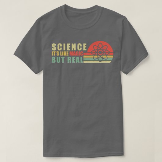 科学は魔法だが科学実在先生 Tシャツ (デザイン正面)