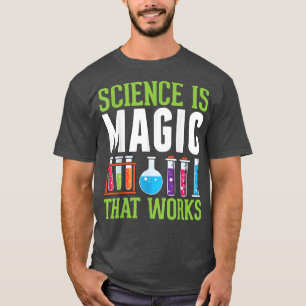 科学は魔法でリトルサイエンティストにおもしろい働く Tシャツ