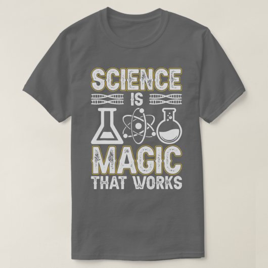 科学は魔法ハット研究科学研究者労働 Tシャツ (デザイン正面)
