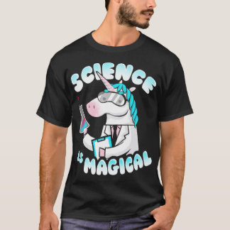 科学は魔法 ユーモラスな虹のユニコーン 科学者 Tシャツ