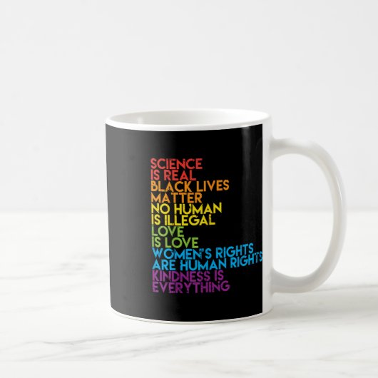 科学は黒い実在生活虹のLgbtプライドBlm コーヒーマグカップ (右)