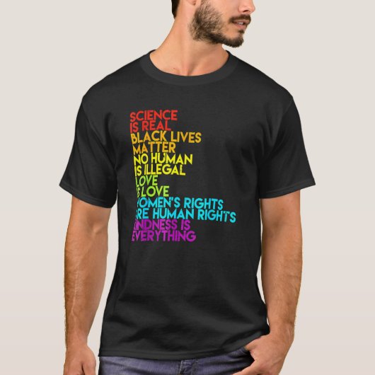 科学はLgbt実在プライドLgbtコミュニティの人間R Tシャツ (正面)