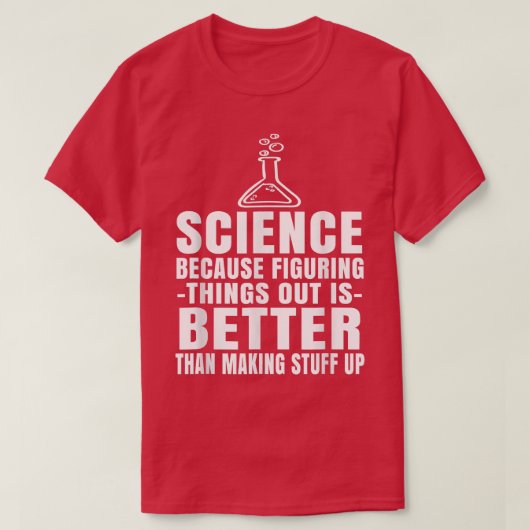 科学をテーマにおもしろい物事を把握 Tシャツ (デザイン正面)
