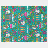 科学をテーマにした フリースブランケット (正面(横))