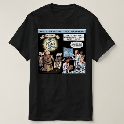 科学を信じろ Tシャツ (デザイン正面)
