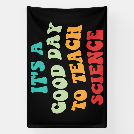 科学を学ぶには良い教え日だ 横断幕 (縦)