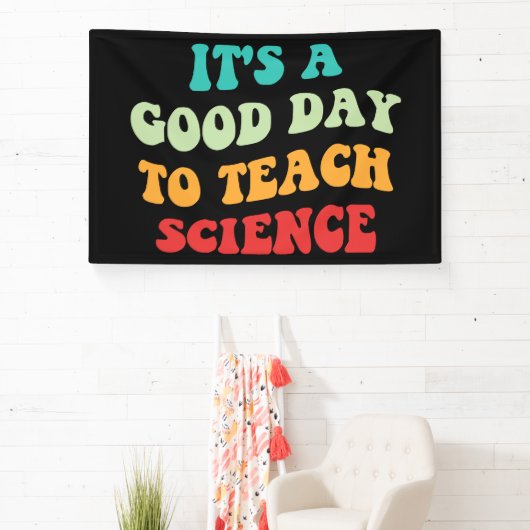 科学を学ぶには良い教え日だ 横断幕 (インサイチュ)