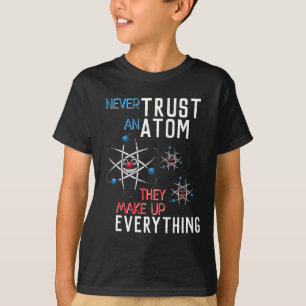 科学を構成する原子を信用しない Tシャツ