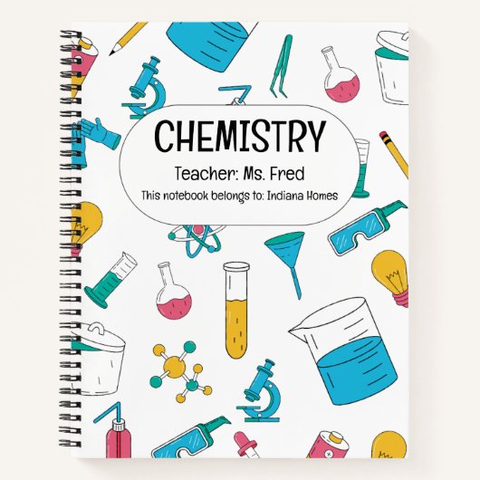 科学を発展させろ!化学パーソナライズされた学 ノートブック (正面)