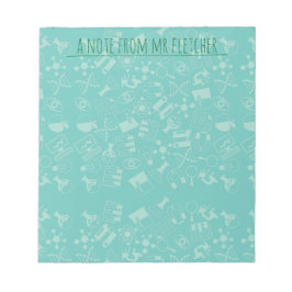 科学アイコパーソナライズされたンパターン ノートパッド