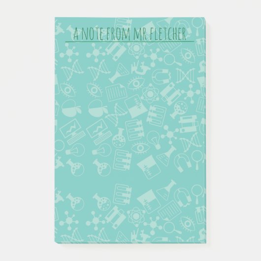 科学アイコパーソナライズされたンパターン ポストイット (正面)