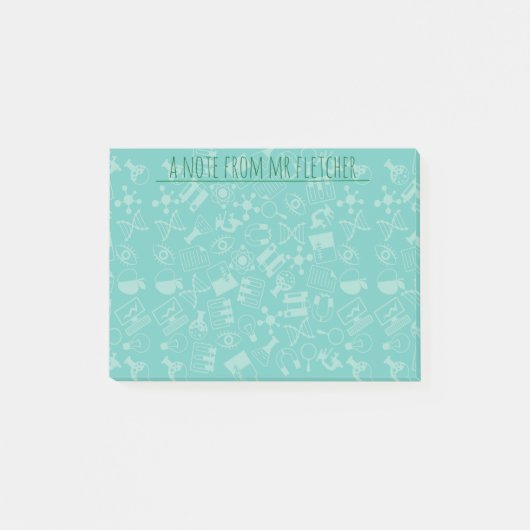 科学アイコパーソナライズされたンパターン ポストイット (正面)