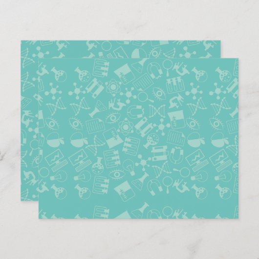 科学アイコンのパターンのポストイットノート (正面/裏面)