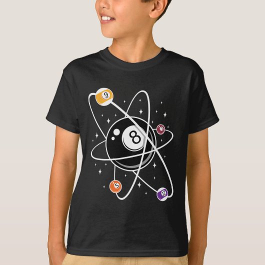 科学アトムのビリヤード愛好家 8 Tシャツ (正面)