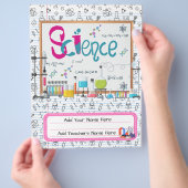 科学カスタム用バインダーカバー | 編集可能デザイン チラシ (手)