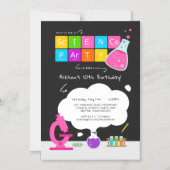 科学ガーリーパーティー マグネット招待状 (正面)