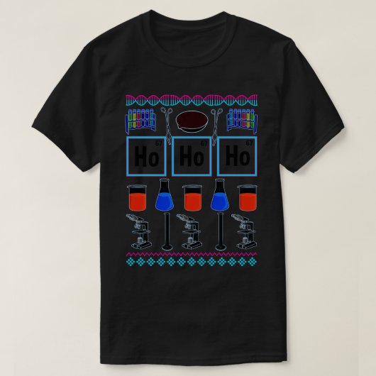 科学ギフト醜い科学クリスマスセーター醜い Tシャツ (デザイン正面)