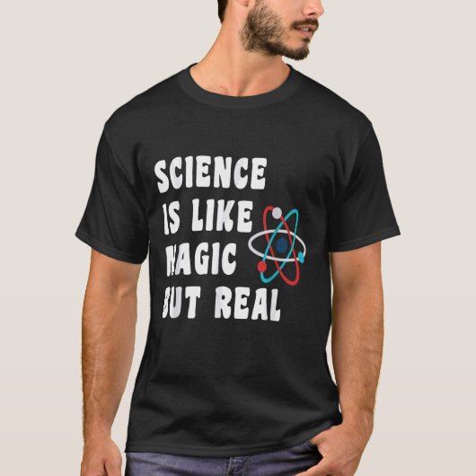 科学ギークおもしろい引用文科学は魔法部のようなものだ Tシャツ (正面)