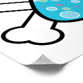 科学ギークビーカーとクロスボーンデザイン ポスター (角)