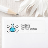 科学ギークビーカーとクロスボーンデザイン ラベル (インサイチュ)