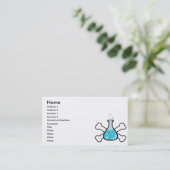 科学ギークビーカーとクロスボーンデザイン 名刺 (スタンド正面)