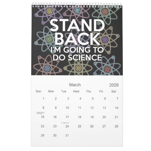 科学ギーク カレンダー (3月 2026)