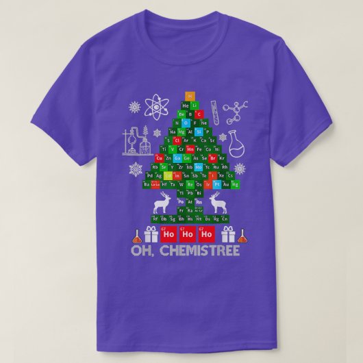 科学クリスマスオーケストマンツリー化学 Tシャツ (デザイン正面)